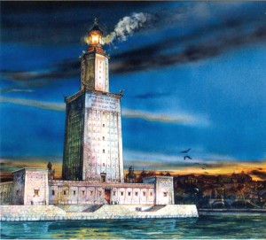 Александрийский маяк (рисунок художника)